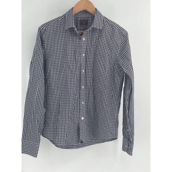 Untuckit Button‎ Down Shirt Men Small Plaid Blue Pink - Picture 1 of 12